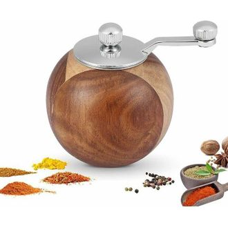 OEM Molinillo De Pimienta Manual, Molinillo De Sal De Madera, Molinillo De Especias Redondo, Molinillo De Especias Marr&oacute;n Con Rotor De Acero Inoxidable Pa