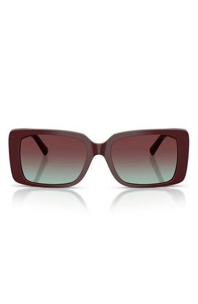 Tiffany & Co. 55mm Gradient Rectangular Sunglasses in Burgundy /Azure Gradient at Nordstrom