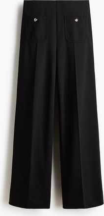 H&M Straight-leg Trousers in Black at Nordstrom, Size Xx-Large