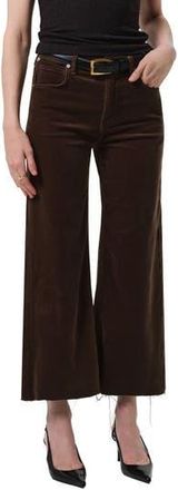 Citizens Of Humanity Lyra Raw Hem Ankle Wide Leg Corduroy Pants in Costes Medium Dark Green at Nordstrom Rack, Size 25