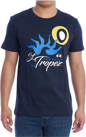 La Martina La Martina, T-Shirts, male, Blue, Size: 2XL Short Sleeve Navy T-shirt