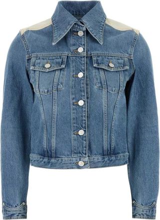Givenchy Denimjas met Jukstuk - Dames - Spijkerjassen - Blauw - S - Denim - Jassen