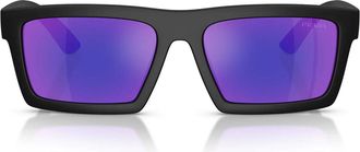 Prada Sunglasses Psa07 S 1 Bo05 U Linea Rossa Black/Blue Unisex