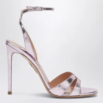 Aquazzura Sandali You and I in pelle metallizzata blu chiari