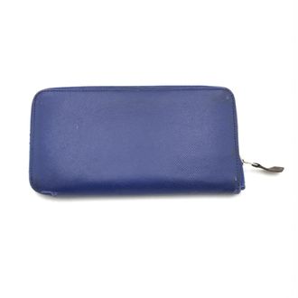 Hermès Blue Long Zippered Leather Womens Wallet (Pre-Owned)