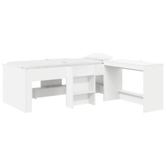 vidaXL Cama Alta Para Ni&ntilde;os Con Escritorio Blanco 98.5 X 200 Cm Vidaxl