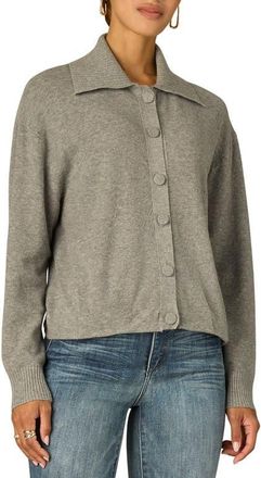 Wit & Wisdom Collared Snap Front Cardigan in Grey at Nordstrom, Size X-Small