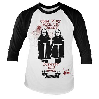 The Shining Officially Licensed Come Play Baseball Long Sleeve T-Shirt (White/Black), Small