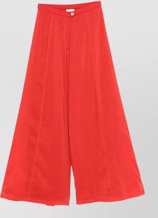 Forte_Forte cotton silk wide leg trousers button detail