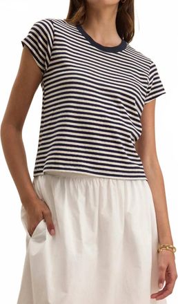 Velvet Yarn Dye Jersey Stripe Tash Tee In Navy