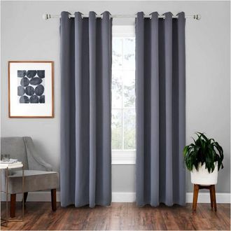OEM Cortinas T&eacute;rmicas Opacas De 2 Piezas Para Sal&oacute;n - 140 X 240 Cm (gris Oscuro)