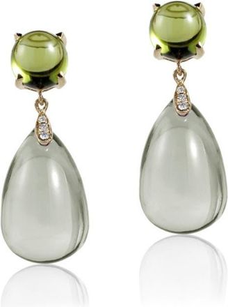 Goshwara Naughty Cabochon Drop Earrings in Translucent Green at Nordstrom