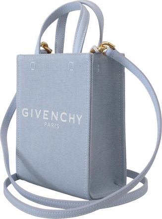Givenchy Womens Blue Coated Canvas Vertical Cloud Mini Shoulder Bag Cotton
