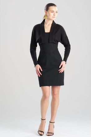 Natori Seamed Basketweave Mini Dress in Black at Nordstrom, Size 12