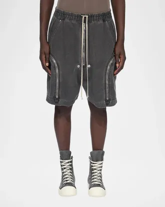 Rick Owens Bauhaus Denim Track Shorts