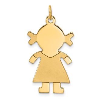 Diamond2Deal 14k Yellow Gold Satin Girl Charm