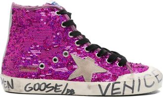 Golden Goose Francy Penstar sneakers met pailletten - Paars