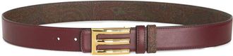 Etro paisley-print reversible belt - men - CALFSKIN/Canvas - 100 - Red