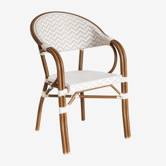 Sklum Sklum - Silla De Comedor Apilable Con Reposabrazos En Aluminio Brielle Bistro