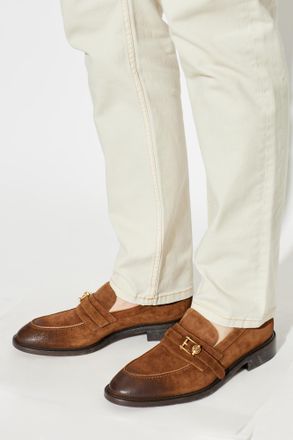 Versace Primo Loafers Shoes, Mens, Brown