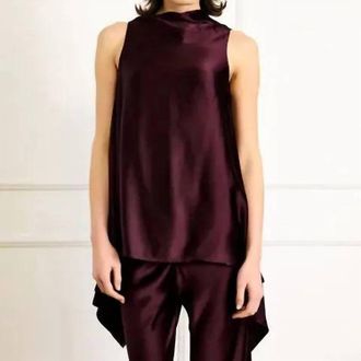 Line & Dot Petrea Sleeveless Top In Aubergine