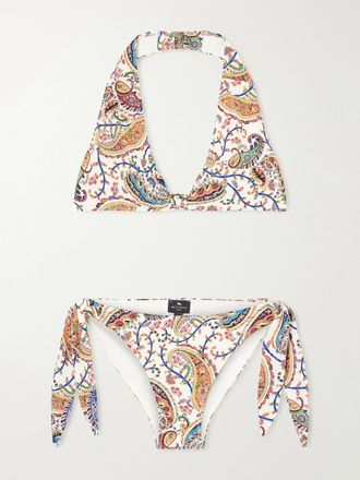 Etro Bikini Con Scollo Allamericana E Stampa Paisley - Verde