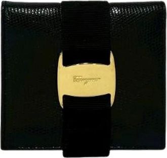 Ferragamo Pre-owned Wallets, female, Black, Size: ONE SIZE Pre-owned Leather Wallet