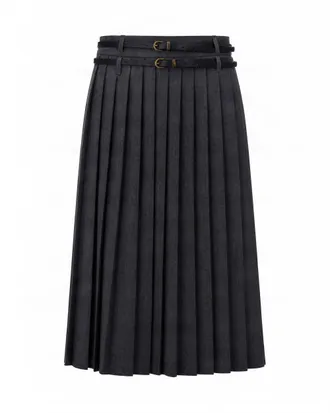 Liu Jo Pleated Belted Midi Skirt