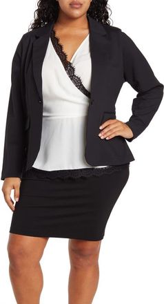 Nordstrom Rack Essential Ponte Blazer in Black at Nordstrom Rack, Size 1X