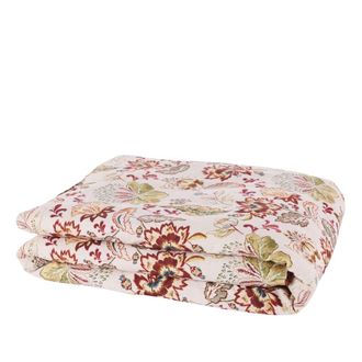 Maisons du monde Colcha de algod&oacute;n y lino de rayas multicolores 100x200 cm