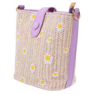 Supvox Stylish Purple Bucket Bag for Women Portable Crossbody Shoulder Bag Chain Strap Versatile Fashion Handbag Suitable for Daily Use