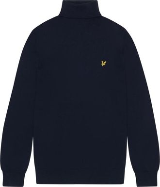 Lyle & Scott Merino Turtleneck Jumper Gebreid - Heren - Coltruien - Blauw - L - Katoen - Truien & Vesten