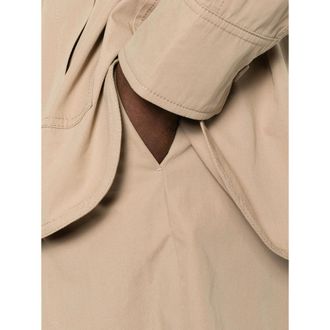 Yves Salomon Pleated Cotton Bermuda Shorts - Beige