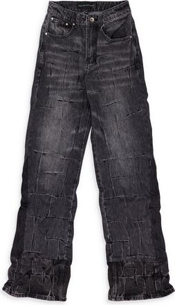 Who Decides War by Ev Bravado BLACK GATHERED STRAIGHT-FIT JEANS