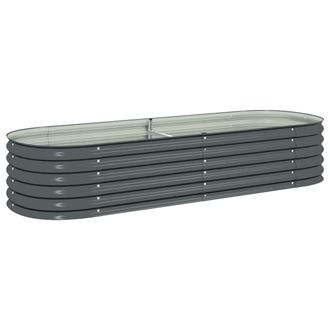 vidaXL Arriate De Acero Galvanizado Gris 240x80x44 Cm Vidaxl