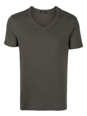 Tom Ford T-shirt con scollo a V - Verde