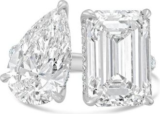 Diana M. Jewels 14KT WHITE GOLD 2 STONE LAB GROWN DIAMOND FASHION RING WEIGHING 4.00 CTS TW
