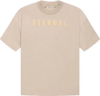 Fear of God Eternal Logo Flocked Crewneck T-Shirt Tan Orange FGE50-001AJER-122