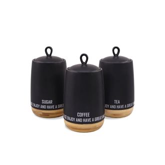Maestro Juego De 3 Recipientes De Cer&aacute;mica Para Caf&eacute;, T&eacute; Y Az&uacute;car Maestro Eco Style Mr-20029-03cs