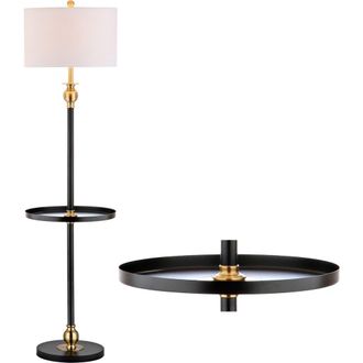 Jonathan Y Designs Evans 61 Metal LED End Table Floor Lamp, Black/Brass in Black/gold at Nordstrom