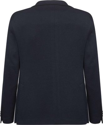 Tagliatore Mens Blue Jersey Montecarlo Single-Breasted Blazer Polyester Jacket