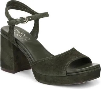 Naturalizer Paige Ankle Strap Platform Sandal in Cactus Clay Suede at Nordstrom, Size 6.5