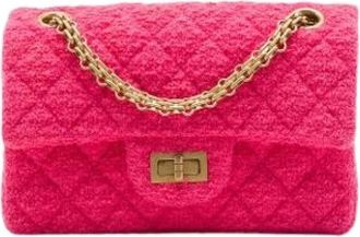 Chanel Pre-owned Flap Bag - Dames - Vintage Schoudertas - Roze - ONE Size - Tweed - Vintage