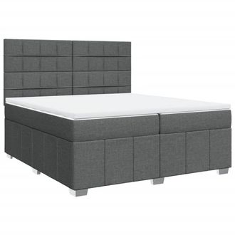 vidaXL Vidaxl - Giroletto A Molle Con Materasso Grigio Scuro 200x200 Cm Tessuto