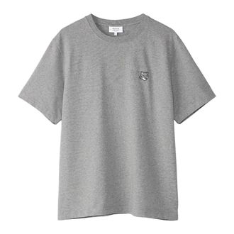 Maison Kitsun&eacute; T-Shirts, male, Gray, Size: XL Fox Head Comfort T-Shirt