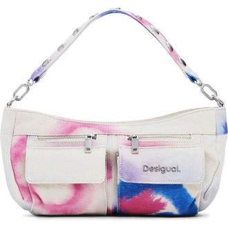 Desigual Print Canvas Shoulder Bag in White at Nordstrom