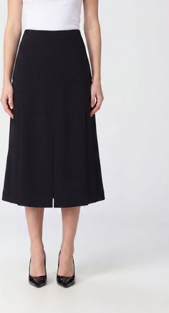 Jil Sander Gonna midi svasata in pura lana vergine con spacco