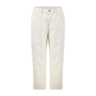 Moncler Straight Jeans, female, Beige, Size: XS Cropped Tapered Leg Jeans