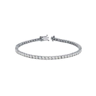 Mauli Jewels IGL Certified 5.00 Carat Natural Round White Diamond Prong Set Tennis Bracelet For Women/ Girls In 14K Solid White Gold