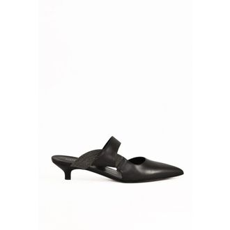 Fabiana Filippi Heeled Mules - Dames - Muiltjes - Zwart - 37 EU - Leer - Schoenen